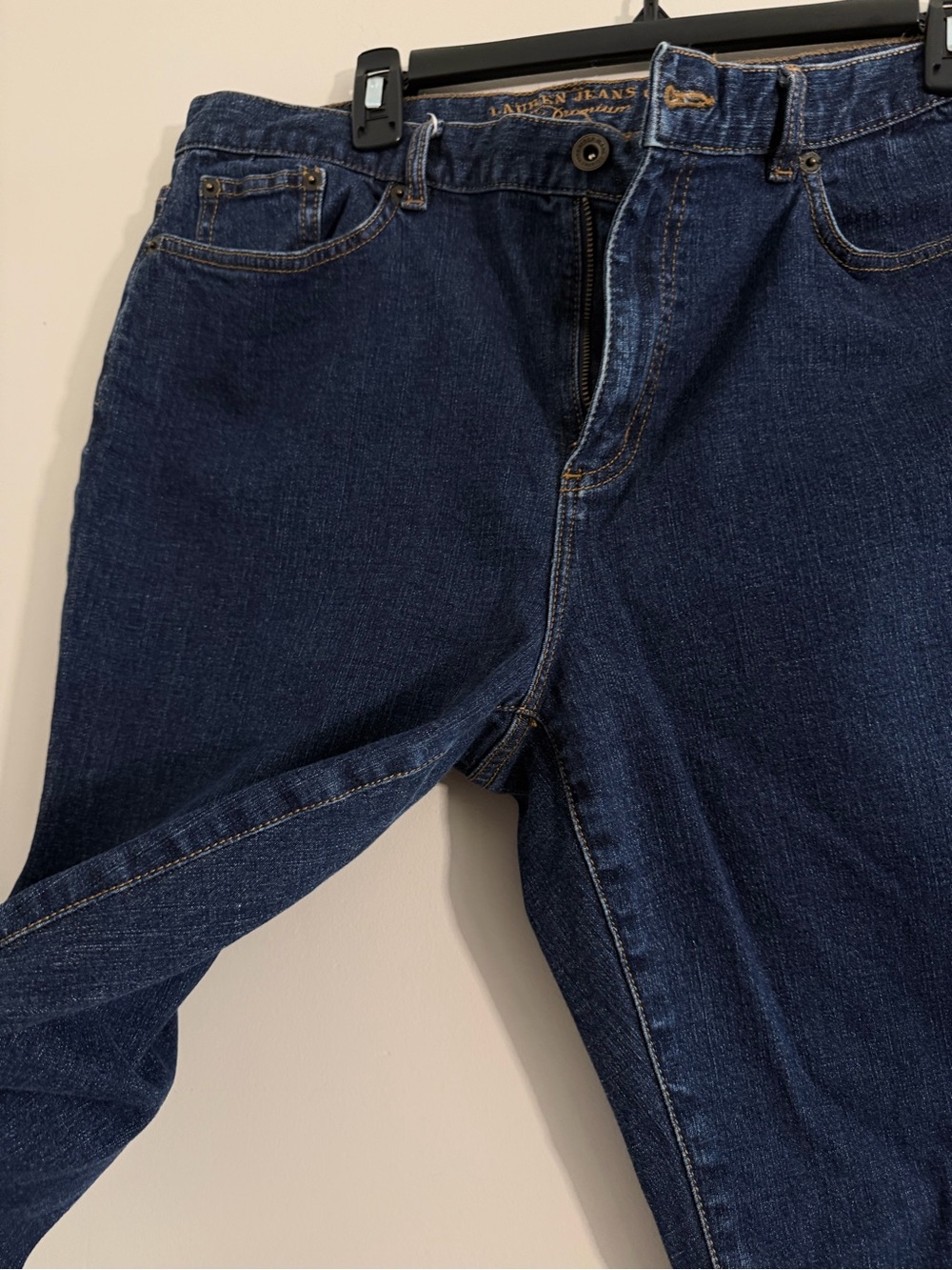Lauren Jeans Co Womens Petite 14P Dark Wash Denim Jeans Classic Timeless Preppy - Picture 7 of 11